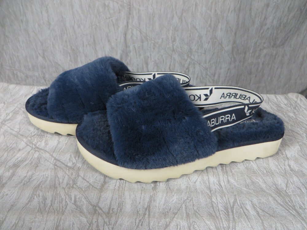 Koolaburra By UGG Womens Size 9 Navy Plush Platform Slingback Slide Sandals